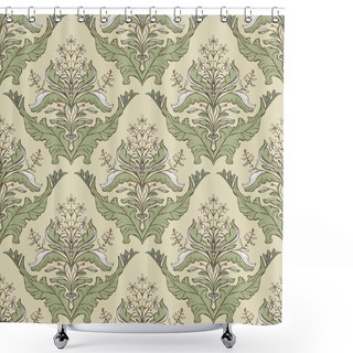 Personality  Classic Floral Wallpaper Shower Curtains