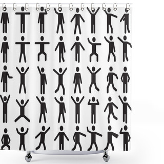 Personality  Human Pictogram Shower Curtains