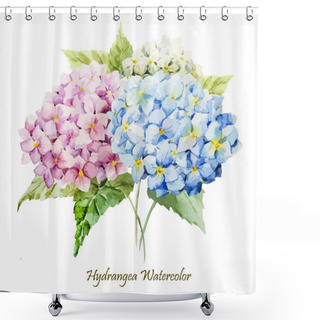 Personality  Watercolor Hydrangea Flowers Bouquet Shower Curtains
