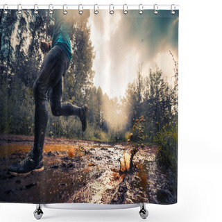 Personality  Trail Running Athlete Shower Curtains
