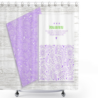 Personality  Floral Cards In Vintage Style Shower Curtains