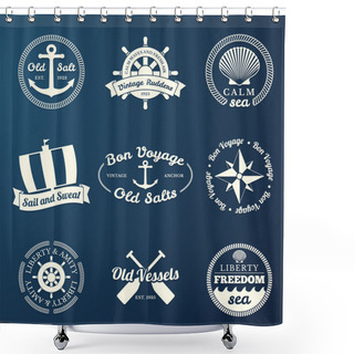 Personality  Nautical Labels Shower Curtains