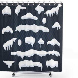 Personality  Snow Caps Snowballs And Drifts Isolated Shower Curtains