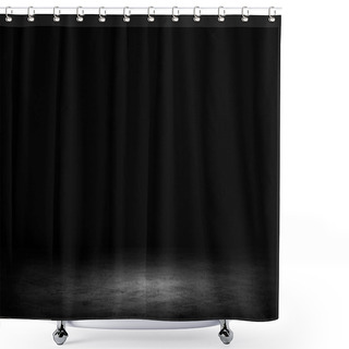 Personality  Dark Room With Tile Floor And Brick Wall Background Shower Curtains