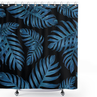 Personality  Palm Monstera Seamless Pattern. Shower Curtains