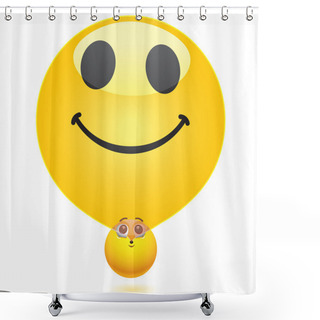 Personality  Smiling Ball Shower Curtains
