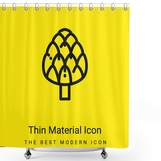Personality  Artichoke Minimal Bright Yellow Material Icon Shower Curtains