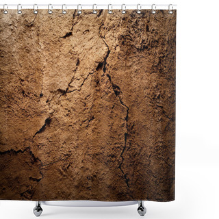 Personality  Texture Background - Dry Cracked Brown Earth Shower Curtains