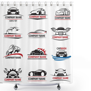 Personality  Car Icon Set Shower Curtains