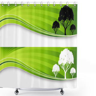 Personality  Tree Banners Shower Curtains