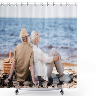 Personality  Senior Couple At Picnic  Shower Curtains