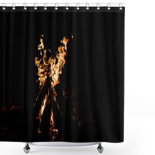 Personality  Logs Burning In Camp Fire In The Night  Shower Curtains