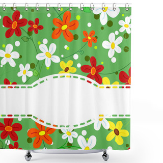 Personality  Daisy Flower Card With Doily Ribbon Shower Curtains