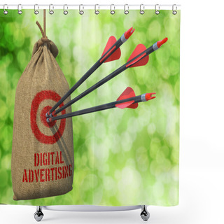 Personality  Digital Advertising - Arrows Hit In Red Mark Target. Shower Curtains