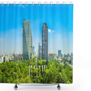Personality  Skyline Of Mexico City And  Chapultepec Park Shower Curtains