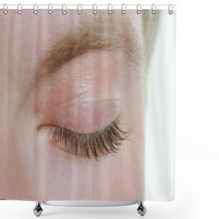 Personality  Macro Picture Of A Man Closed Eye Shower Curtains