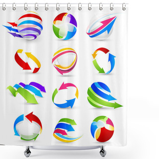 Personality  Collection Of Colour Arrows Shower Curtains