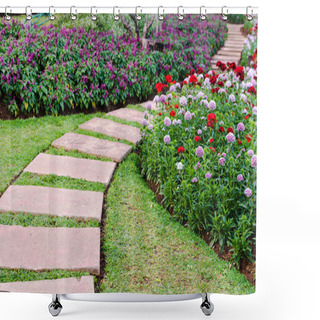 Personality   Walkway In The Flowers Garden Shower Curtains