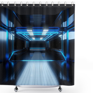 Personality  Space Station Render Shower Curtains