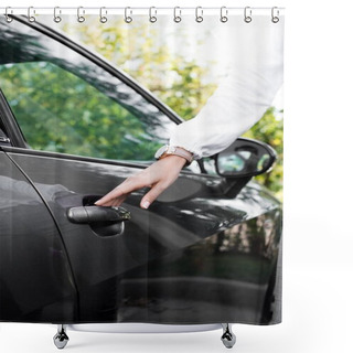 Personality  Woman Opening Car Door Shower Curtains