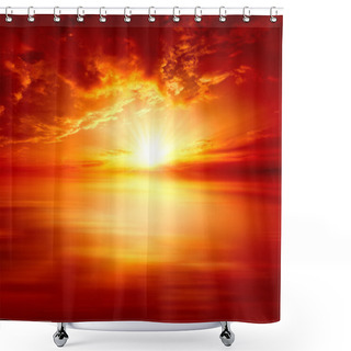 Personality  Red Sunset Shower Curtains
