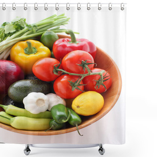 Personality  Fresh Vegetables For Creating Mexican Cuisine Shower Curtains