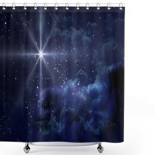 Personality  Blue Starry Night Shower Curtains