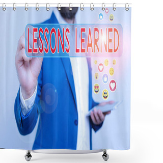 Personality  Handwriting Text Writing Lessons Learned. Conceptual Photo The Knowledge Or Understanding Gained By Experience Shower Curtains