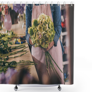 Personality  Florist Arranging Flowers Shower Curtains