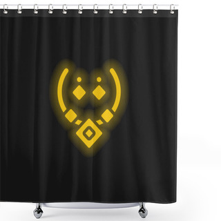 Personality  Aztec Necklace Yellow Glowing Neon Icon Shower Curtains