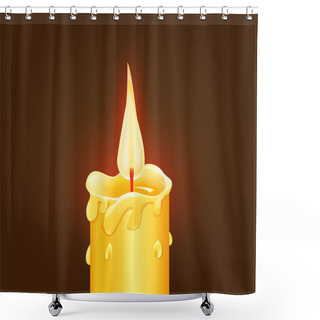 Personality  Vector Illustration Of Burning Candle Shower Curtains