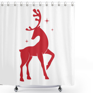 Personality  Christmas Silhouette Of Deer.  Shower Curtains