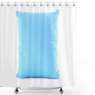 Personality  Blue Pillow  On A White Shower Curtains