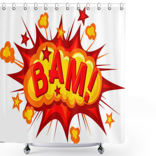 Personality  Cartoon - Bam (Comic Bam Explosion) Shower Curtains