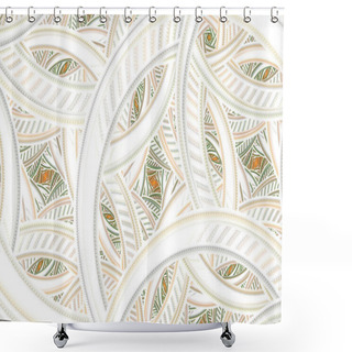 Personality  Intricate Abstract Fractal. Colorful Floral Pattern With Circles And Curves Shower Curtains