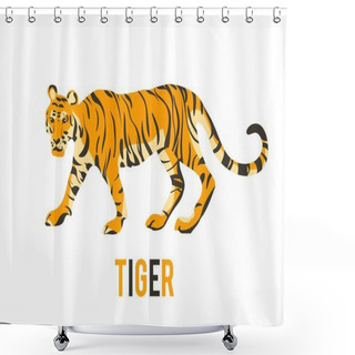 Personality  Red Tiger. Vector Isolated Animal. Shower Curtains
