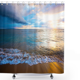 Personality  Sunrise On Beach On Maui Shower Curtains
