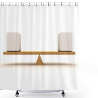 Personality  Balance With Two Big Cubes Shower Curtains