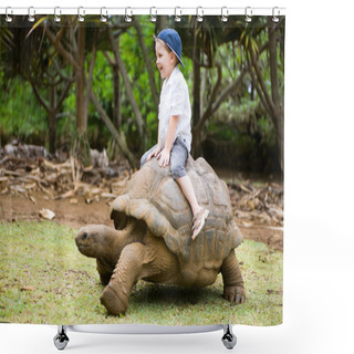 Personality  Riding Giant Turtle Shower Curtains