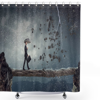 Personality  Overcome Fear Of Failure . Mixed Media Shower Curtains
