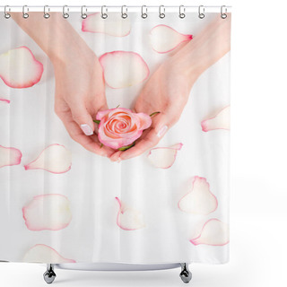 Personality  Female Hands With Flower Shower Curtains