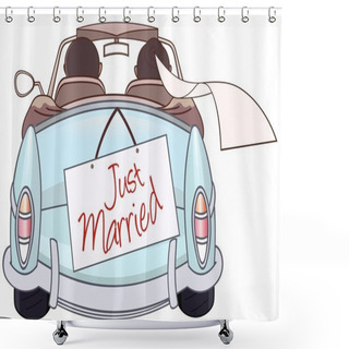 Personality  Just Married Shower Curtains