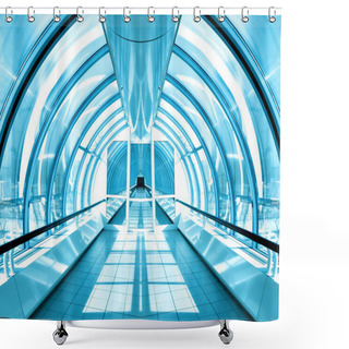 Personality  Blue Hall Of Business Center Shower Curtains