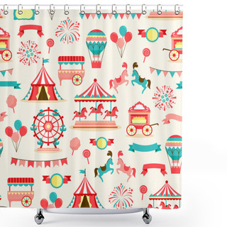 Personality  Seamless Pattern - Vintage Carnival Shower Curtains