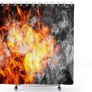 Personality  Fire Flames Background.   Shower Curtains