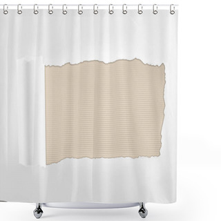 Personality  Tattered Textured White Paper With Rolled Edge On Ivory Background  Shower Curtains