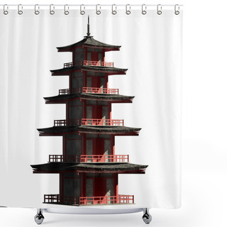 Personality  3d Rendering Mt. Fuji With Fall Colors In Japan Shower Curtains
