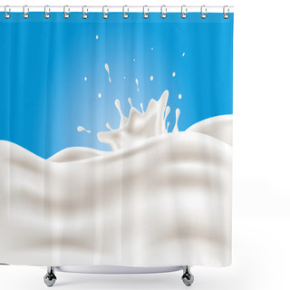 Personality  A Splash Of Milk. Vector Illustration. Shower Curtains