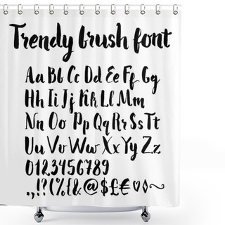 Personality  Brush Written Alphabet Shower Curtains