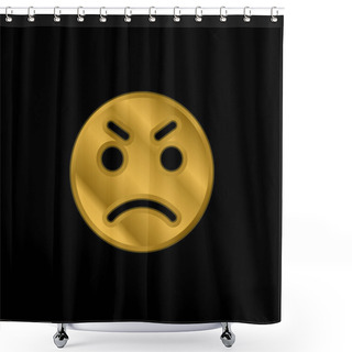 Personality  Anger Gold Plated Metalic Icon Or Logo Vector Shower Curtains